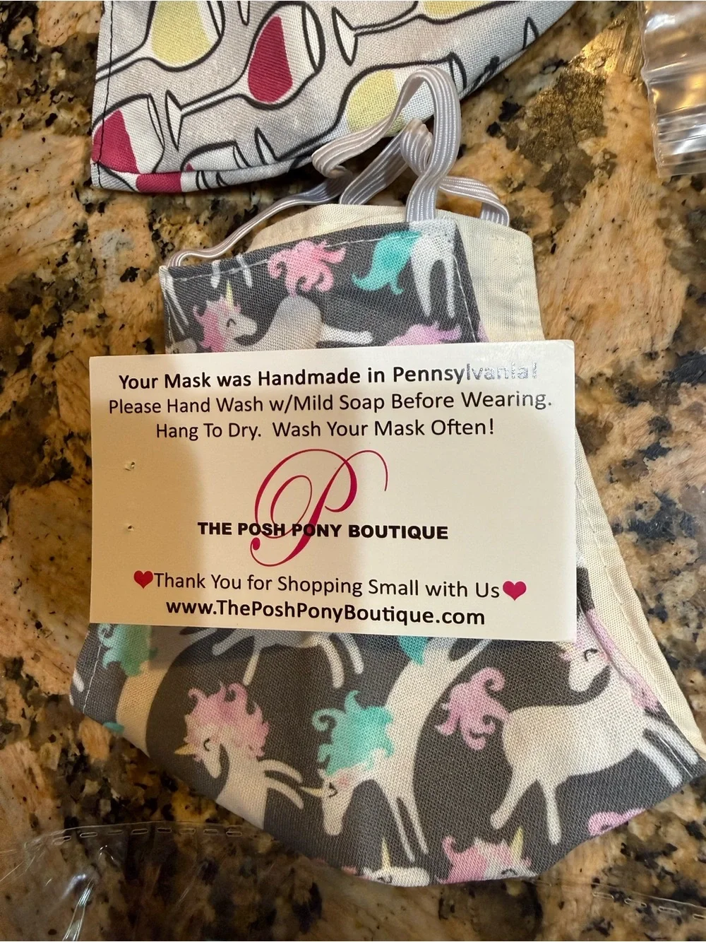 New! 4 soft washable Face Masks - Multicolor Unicorn & Animal Prints